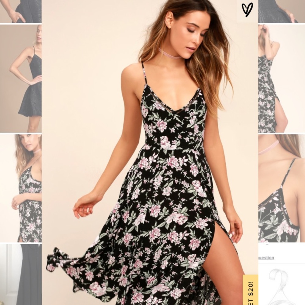 3for50 Lulu’s Black and Pink Floral Dress